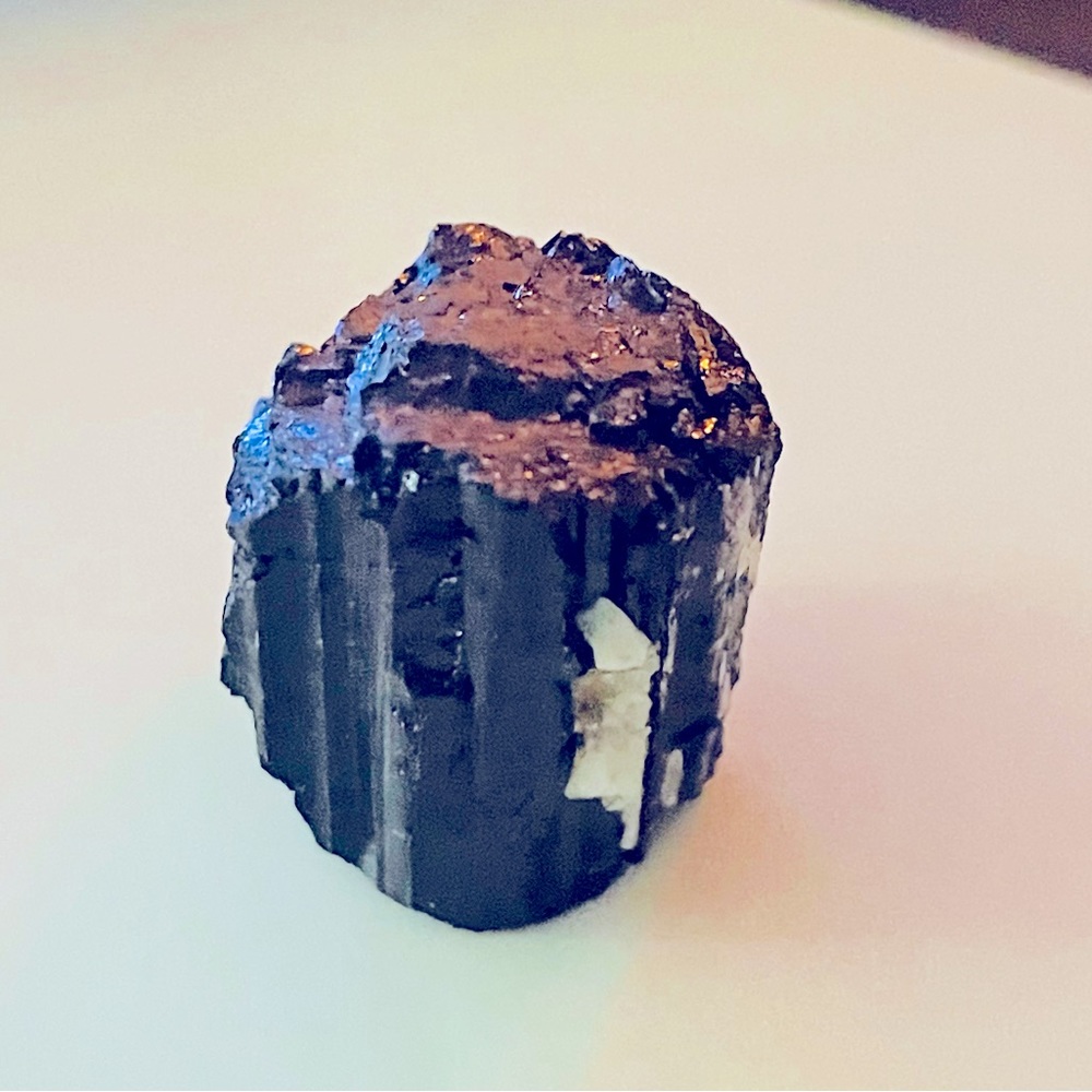 New Black Tourmaline Natural Crystal Form White Quartz Delicate Stone 65.3g - Picture 4 of 17